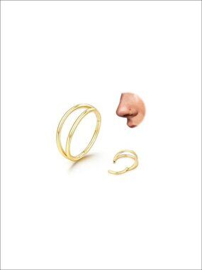 Titanium Double Hoop Nose Ring Hypoallergenic Piercing Jewelry
